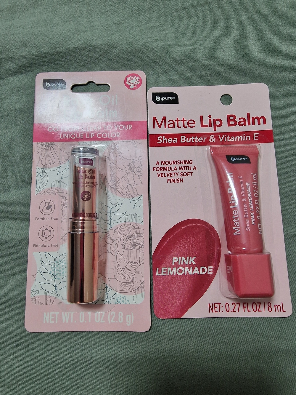 Rose Oil Lip Balm & Matte Lip Balm - Pink Lemonade
